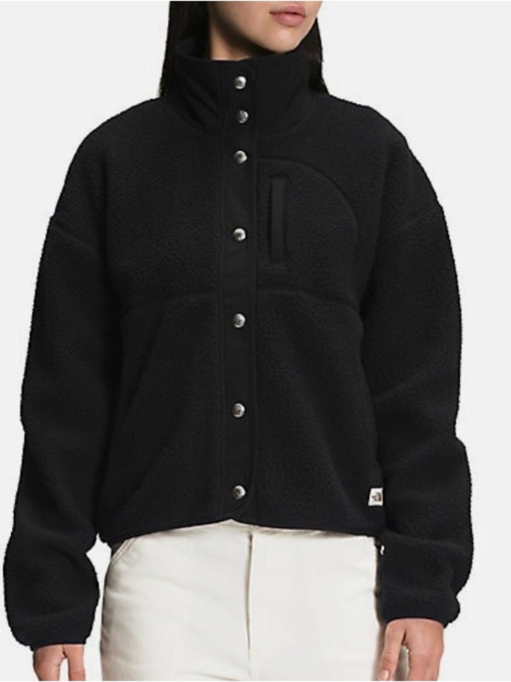 Womens The North Face Ladies Cragmont 2 Fleece Jacket Black pockets mock neck L